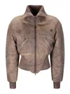 Knwls Washed Bomber Jacket With Corset Style Hem. In Dark Wash