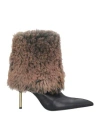 Knwls Woman Ankle Boots Black Size 7 Calfskin, Shearling