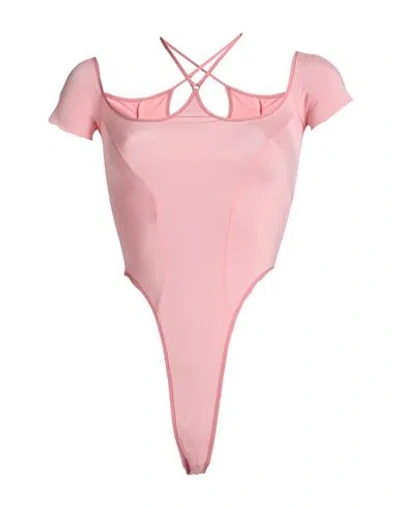 Knwls Woman Bodysuit Pink Size M Polyamide, Elastane