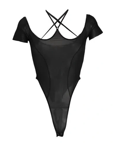 Knwls Woman Bodysuit Charcoal Size L Polyamide, Elastane In Grey