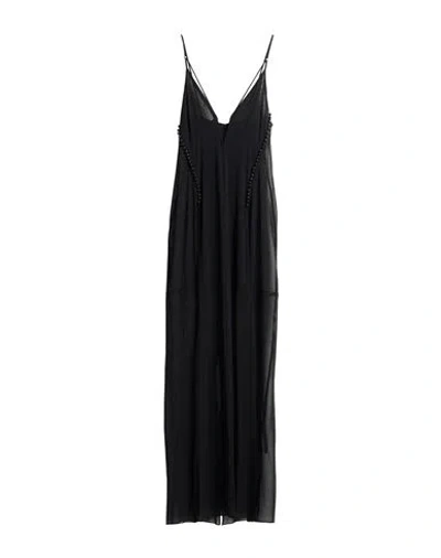 Knwls Woman Maxi Dress Black Size 8 Silk, Elastane