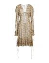 Knwls Silk Monoprint Dress In Green