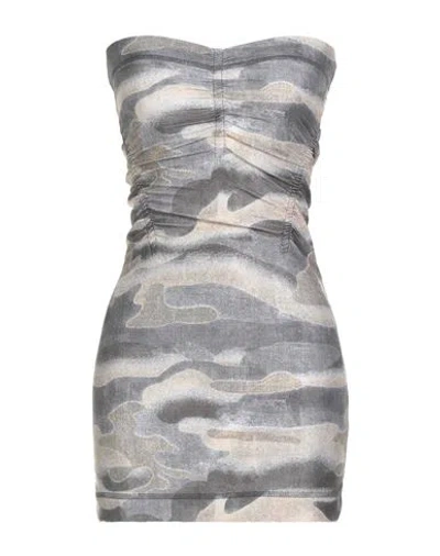 Knwls Woman Mini Dress Grey Size M Polyester, Elastane