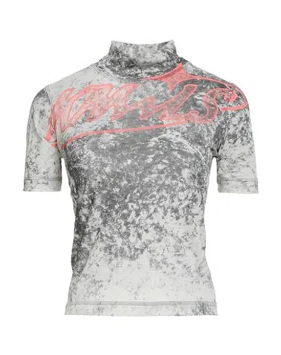 Knwls Woman T-shirt Light Grey Size M Polyester In Multi