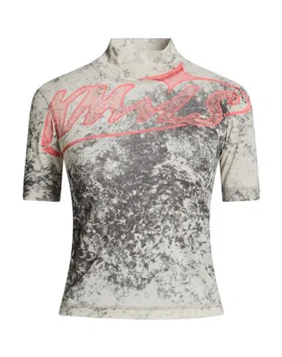 Knwls Woman T-shirt Light Grey Size S Polyester In Gray