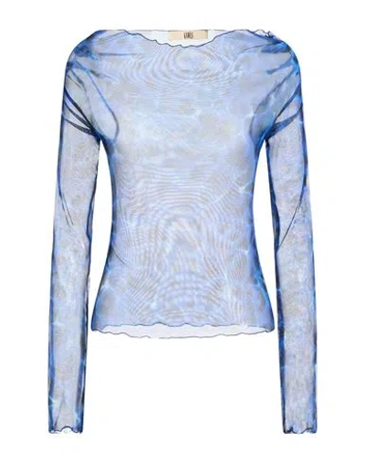Knwls Woman Top Blue Size L Polyester, Elastane