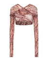 Knwls Woman Top Brown Size S Polyester, Elastane In Brown