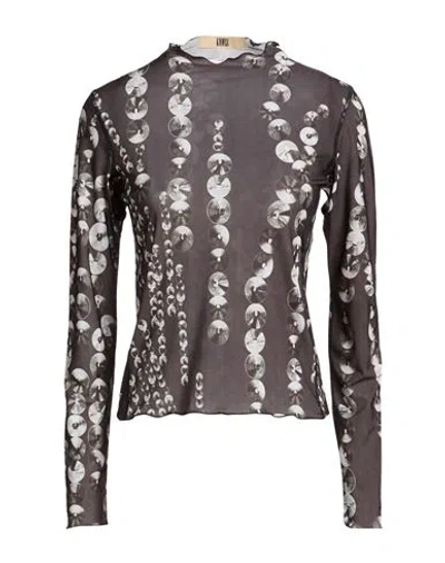 Knwls Woman Top Charcoal Size Xs Polyester, Elastane In Gray