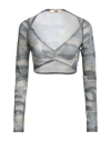 Knwls Woman Top Grey Size S Polyester, Elastane In Gray