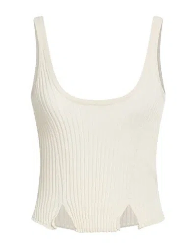 Knwls Woman Top Ivory Size L Cotton In White