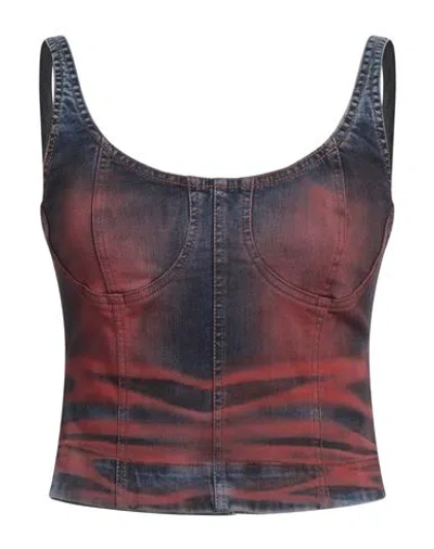 KNWLS KNWLS WOMAN TOP RED SIZE 6 COTTON, RECYCLED POLYESTER, ELASTANE