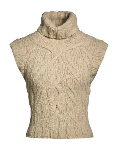 Knwls Woman Turtleneck Beige Size S Alpaca Wool, Wool, Polyamide
