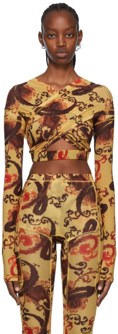 Knwls Yellow Anti-cross Blouse In Tip Paisley