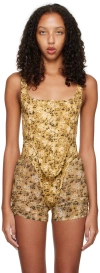 Knwls Floral Corset Top In Wall Flower