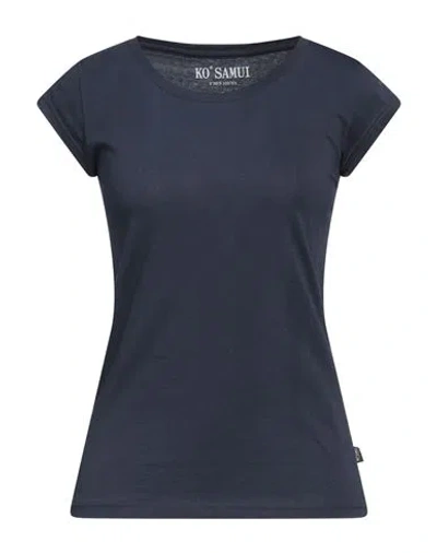 Ko Samui Woman T-shirt Navy Size Xl Cotton