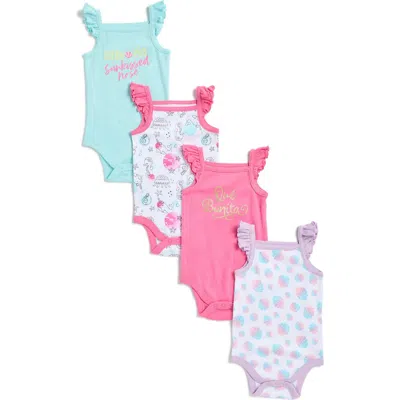 Koala Baby 4-pack Assorted Bodysuits In Pink