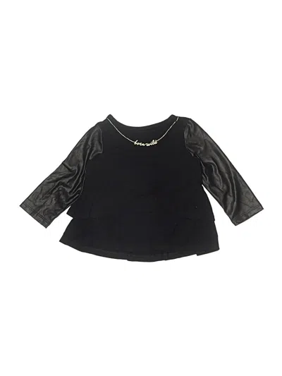 Pre-owned Koala Kik Babies' 3/4 Sleeve Top Black Keyhole Neckline Tops