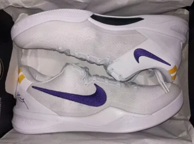 Pre-owned Kobe Viii Protro White/court Purple Hf9550-100 Men's Size 12