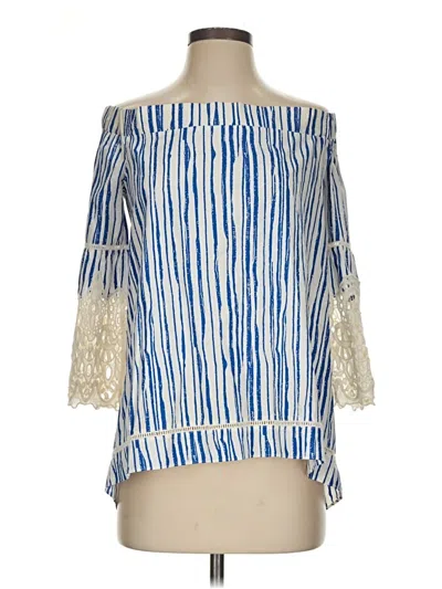 Pre-owned Kobi Halperin 3/4 Sleeve Blouse In Blue