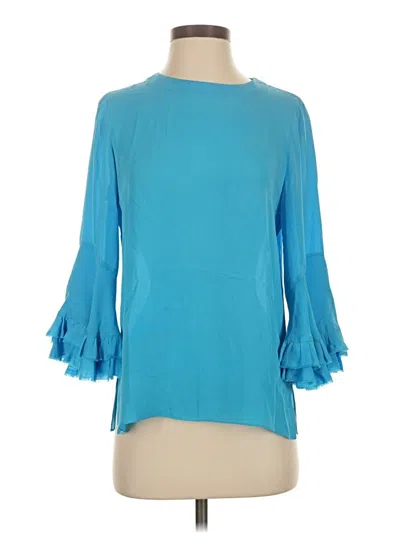 Pre-owned Kobi Halperin 3/4 Sleeve Blouse In Teal