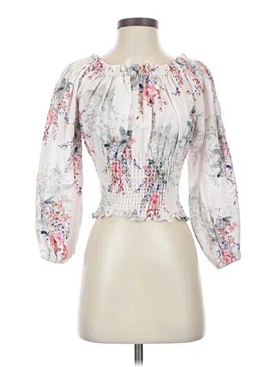 Pre-owned Kobi Halperin 3/4 Sleeve Blouse In White