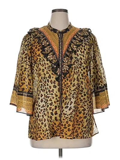 Pre-owned Kobi Halperin 3/4 Sleeve Blouse In Yellow