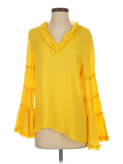 Pre-owned Kobi Halperin 3/4 Sleeve Blouse In Yellow
