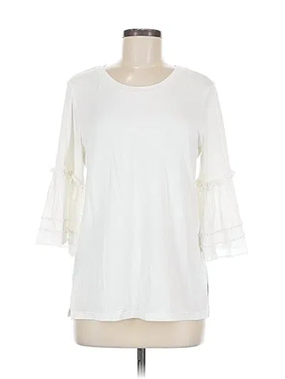 Pre-owned Kobi Halperin 3/4 Sleeve Top Ivory Crew Neck Tops In White