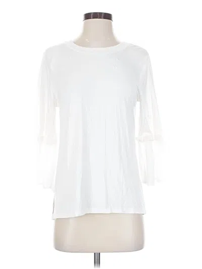 Pre-owned Kobi Halperin 3/4 Sleeve Top White Crew Neck Tops