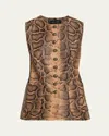 Kobi Halperin Abi Crewneck Python-print Vest In Multi