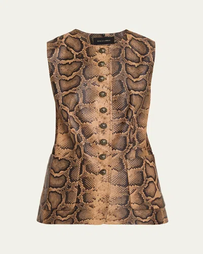 Kobi Halperin Abi Crewneck Python-print Vest In Multi