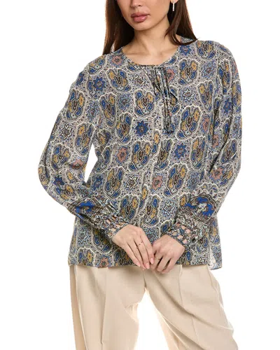 Kobi Halperin Addison V-neck Blouse In Blue