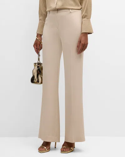 Kobi Halperin Alaska Straight-leg Stretch Silk Pants In Antique