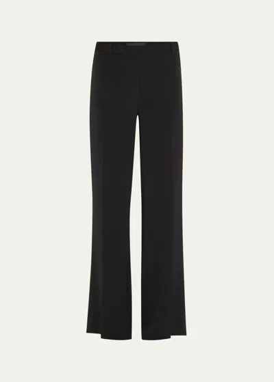 Kobi Halperin Alaska Straight-leg Stretch Silk Pants In Black