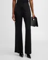Kobi Halperin Alaska Straight-leg Stretch Silk Pants In Black