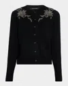Kobi Halperin Aldrich Crystal-embroidered Cardigan Sweater In Black
