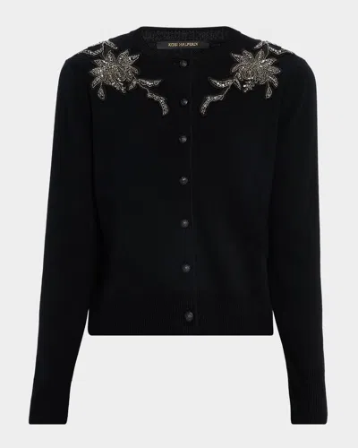 KOBI HALPERIN ALDRICH CRYSTAL-EMBROIDERED CARDIGAN SWEATER