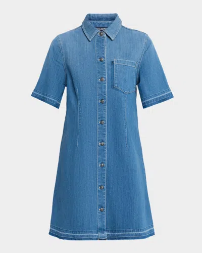 Kobi Halperin Alice Stretch-denim Raw-edge Minidress In Metallic