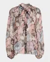 Kobi Halperin Aliza Floral Tie-neck Blouse In Multi