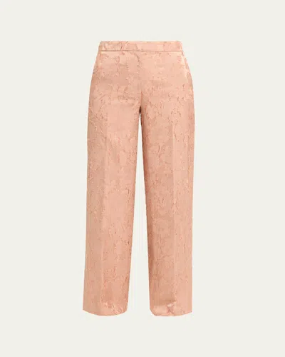 Kobi Halperin Alma Wide-leg Fringe Jacquard Pants In Pink