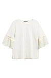 Kobi Halperin Amanda Mixed Media Top In White