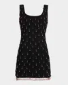 Kobi Halperin Amelia Sleeveless Beaded Boucle Mini Dress In Black