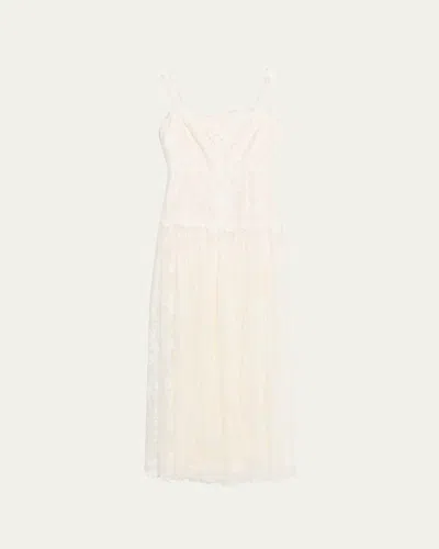 Kobi Halperin Ana Sleeveless Square-neck Lace Maxi Dress In White