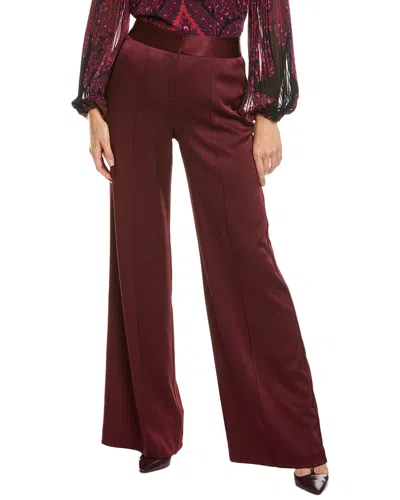 Kobi Halperin Andi Wide Leg Satin Pants In Burgundy