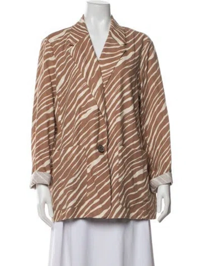 Pre-owned Kobi Halperin Animal Print Blazer In Neutrals