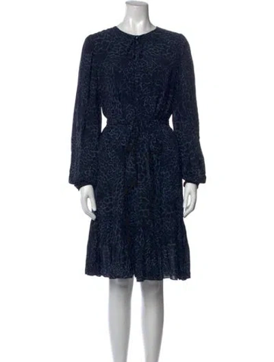 Pre-owned Kobi Halperin Animal Print Knee-length Dress In Blue