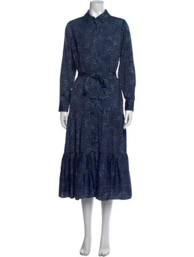 Pre-owned Kobi Halperin Animal Print Long Dress In Blue