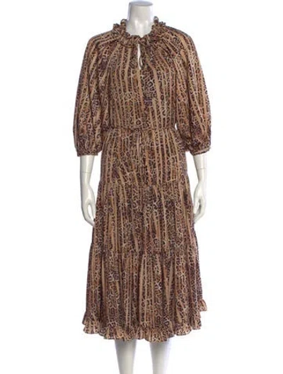 Pre-owned Kobi Halperin Animal Print Long Dress In Multicolor
