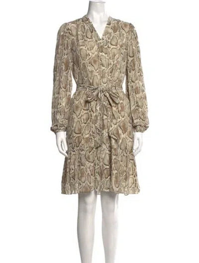 Pre-owned Kobi Halperin Animal Print Mini Dress In Neutrals