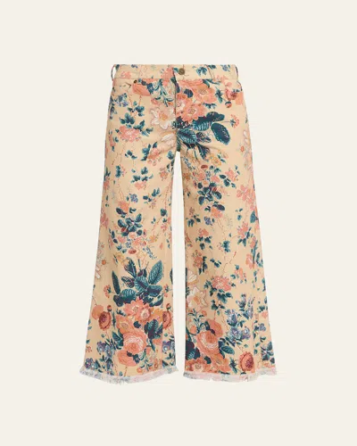 Kobi Halperin Anne Cropped Floral-print Pants In Multi